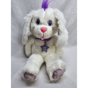 Vintage 1992 Applause Magic Glow Friends White Purple Dog Plush Stuffed- Flawed